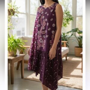 NWT Anna Sui Y2K Purple Asymmetrical Silk Dress